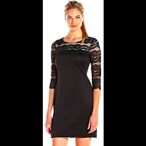 Jessica Howard Black Lace sheath Dress in size 14